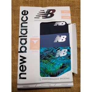 New Balance Performace Wicking Thongs, 3 pack, Size Large